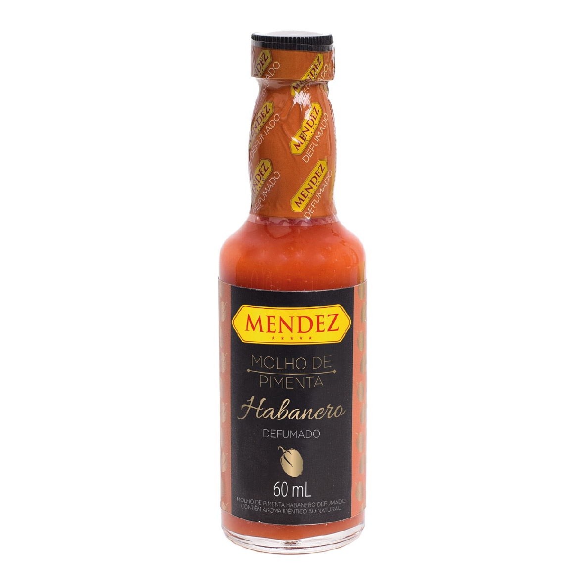 foto: Molho de Pimenta Habanero Defumado Mendez 60ml